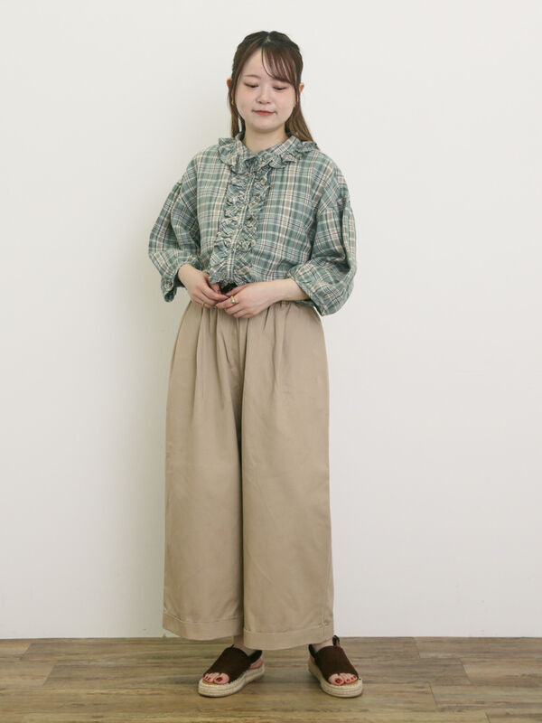 【Cross×Linen】フリルブラウス　サマンサモスモス　レッド サマンサモスモス 【Cross Linen】フリルブラウス - メルカリ