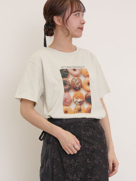 [リサイクルコットン]柄アソートTシャツ（オフホワイト/チャコールグレー/ミント/キナリ）｜Samansa Mos2（サマンサ モスモス）通販