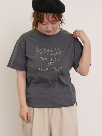 [リサイクルコットン]柄アソートTシャツ（オフホワイト/チャコールグレー/ミント/キナリ）｜Samansa Mos2（サマンサ モスモス）通販