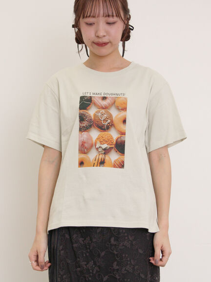 [リサイクルコットン]柄アソートTシャツ（オフホワイト/チャコールグレー/ミント/キナリ）｜Samansa Mos2（サマンサ モスモス）通販
