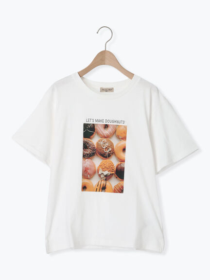 [リサイクルコットン]柄アソートTシャツ（オフホワイト/チャコールグレー/ミント/キナリ）｜Samansa Mos2（サマンサ モスモス）通販