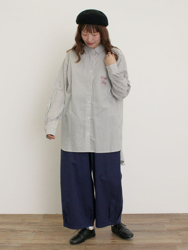 ティーズ ページ！ セール】 ルーズシルエットシャツ（オフホワイト/ブラック