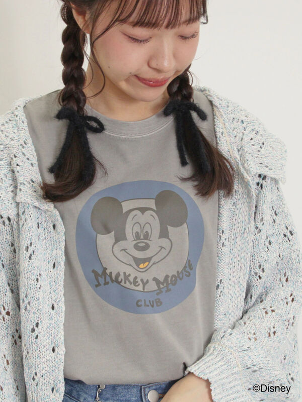 【Disney】ミッキー&フレンズ/ヴィンテージライクTシャツ（グレー）｜Samansa Mos2（サマンサ モスモス）通販