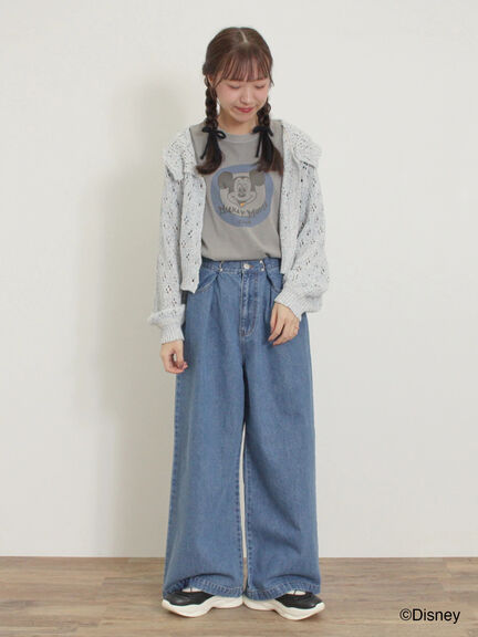 【Disney】ミッキー&フレンズ/ヴィンテージライクTシャツ（グレー/レッド/キナリ）｜Samansa Mos2（サマンサ モスモス）通販