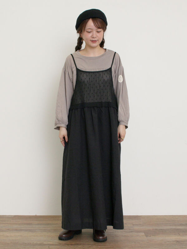 期間限定】 【ゆべし×Samansa Mos2】インナー付キャミワンピース