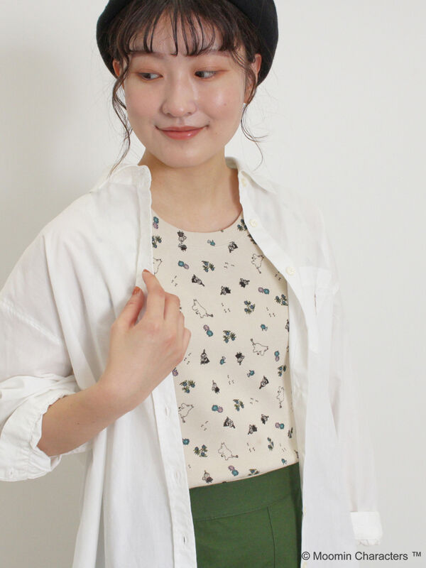 moshi様 セール】 【MOOMIN×Samansa Mos2】ワッフル総柄ノースリーブ（ピンク