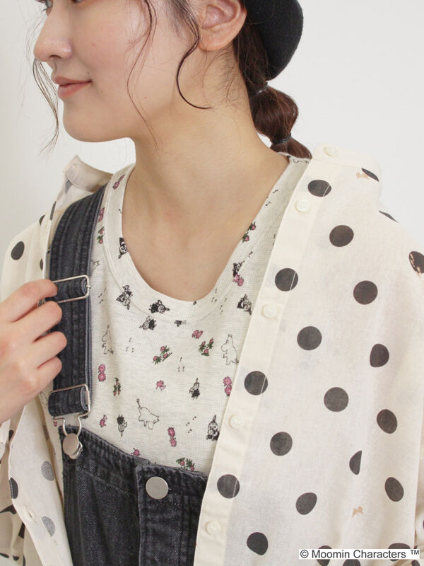セール】 【MOOMIN×Samansa Mos2】ワッフル総柄ノースリーブ