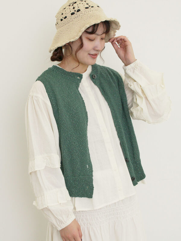 セール】 スラブ前後2WAYベスト（チャコールグレー/ベージュ/グリーン