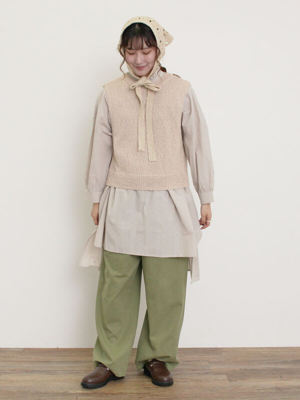 セール】 スラブ前後2WAYベスト（チャコールグレー/ベージュ/グリーン