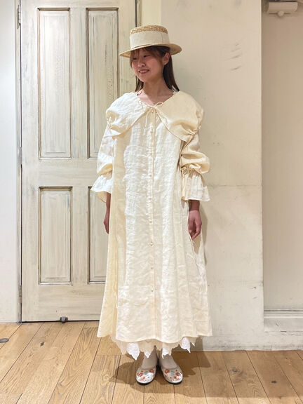 【立川限定】リネンビッグカラーワンピース（ブラック/ピンク/イエロー/キナリ）｜Samansa Mos2（サマンサ モスモス）通販