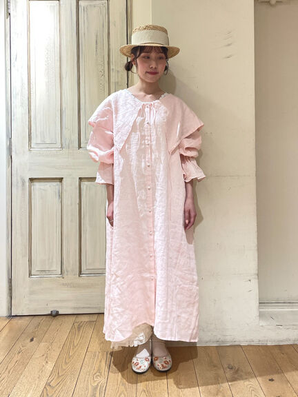 【立川限定】リネンビッグカラーワンピース（ブラック/ピンク/イエロー/キナリ）｜Samansa Mos2（サマンサ モスモス）通販