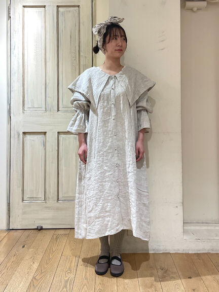【立川限定】リネンビッグカラーワンピース（ブラック/ピンク/イエロー/キナリ）｜Samansa Mos2（サマンサ モスモス）通販