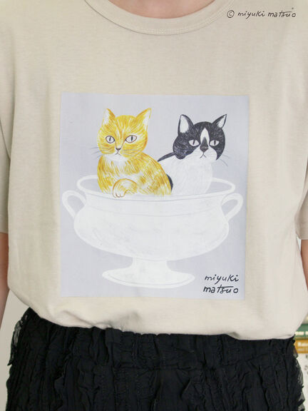 【miyuki matsuo×Samansa Mos2】Tシャツ（オフホワイト/ブラック/ベージュ）｜Samansa Mos2（サマンサ モスモス）通販