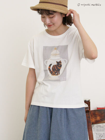 【miyuki matsuo×Samansa Mos2】Tシャツ（オフホワイト/ブラック/ベージュ）｜Samansa Mos2（サマンサ モスモス）通販