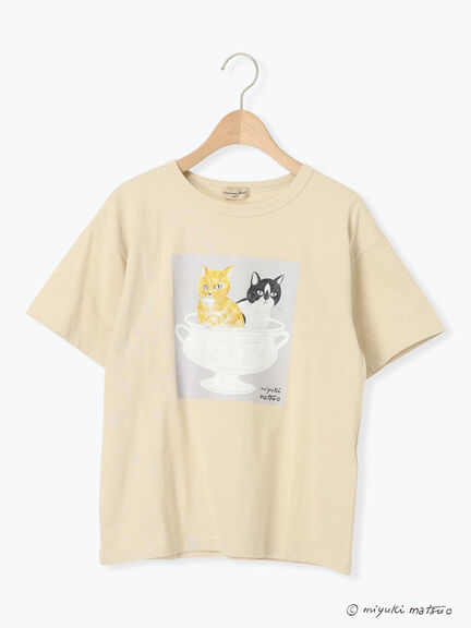 【miyuki matsuo×Samansa Mos2】Tシャツ（オフホワイト/ブラック/ベージュ）｜Samansa Mos2（サマンサ モスモス）通販