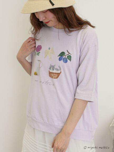 【miyuki matsuo×Samansa Mos2】タックTシャツ（オフホワイト/チャコールグレー/パープル）｜Samansa Mos2（サマンサ モスモス）通販