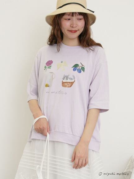 【miyuki matsuo×Samansa Mos2】タックTシャツ（オフホワイト/チャコールグレー/パープル）｜Samansa Mos2（サマンサ モスモス）通販