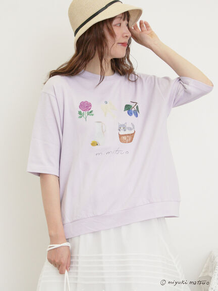 【miyuki matsuo×Samansa Mos2】タックTシャツ（オフホワイト/チャコールグレー/パープル）｜Samansa Mos2（サマンサ モスモス）通販