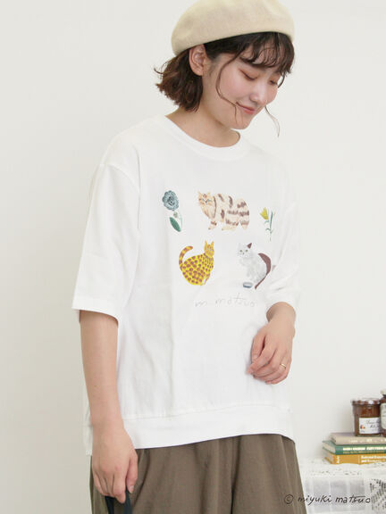 【miyuki matsuo×Samansa Mos2】タックTシャツ（オフホワイト/チャコールグレー/パープル）｜Samansa Mos2（サマンサ モスモス）通販
