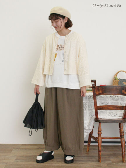 【miyuki matsuo×Samansa Mos2】タックTシャツ（オフホワイト/チャコールグレー/パープル）｜Samansa Mos2（サマンサ モスモス）通販