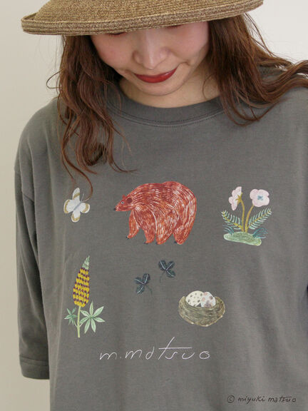 【miyuki matsuo×Samansa Mos2】タックTシャツ（オフホワイト/チャコールグレー/パープル）｜Samansa Mos2（サマンサ モスモス）通販