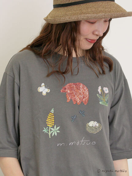 【miyuki matsuo×Samansa Mos2】タックTシャツ（オフホワイト/チャコールグレー/パープル）｜Samansa Mos2（サマンサ モスモス）通販
