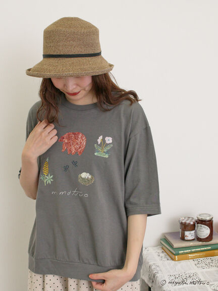 【miyuki matsuo×Samansa Mos2】タックTシャツ（オフホワイト/チャコールグレー/パープル）｜Samansa Mos2（サマンサ モスモス）通販