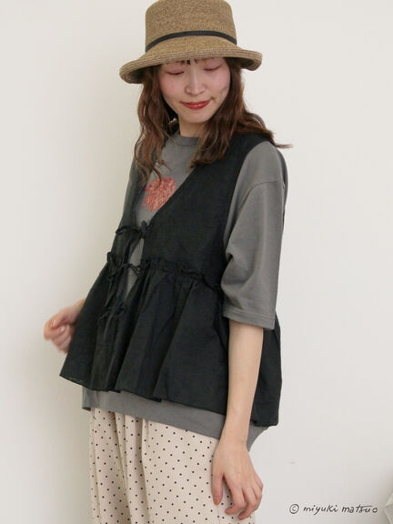 【miyuki matsuo×Samansa Mos2】タックTシャツ（オフホワイト/チャコールグレー/パープル）｜Samansa Mos2（サマンサ モスモス）通販
