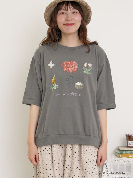 【miyuki matsuo×Samansa Mos2】タックTシャツ（オフホワイト/チャコールグレー/パープル）｜Samansa Mos2（サマンサ モスモス）通販