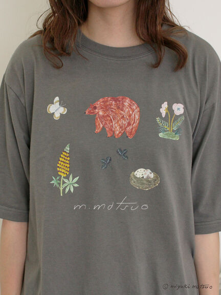 【miyuki matsuo×Samansa Mos2】タックTシャツ（オフホワイト/チャコールグレー/パープル）｜Samansa Mos2（サマンサ モスモス）通販