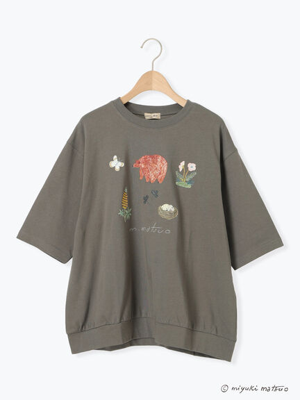 【miyuki matsuo×Samansa Mos2】タックTシャツ（オフホワイト/チャコールグレー/パープル）｜Samansa Mos2（サマンサ モスモス）通販