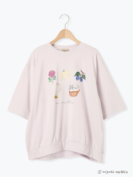 【miyuki matsuo×Samansa Mos2】タックTシャツ（オフホワイト/チャコールグレー/パープル）｜Samansa Mos2（サマンサ モスモス）通販