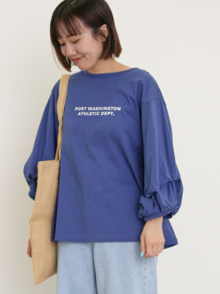 袖タックTシャツ（オフホワイト/チャコールグレー/ピンク/ブルー）｜Samansa Mos2（サマンサ モスモス）通販