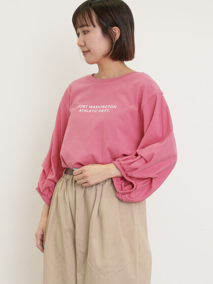 袖タックTシャツ（オフホワイト/チャコールグレー/ピンク/ブルー）｜Samansa Mos2（サマンサ モスモス）通販