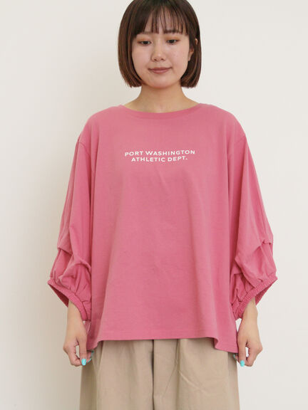 袖タックTシャツ（オフホワイト/チャコールグレー/ピンク/ブルー）｜Samansa Mos2（サマンサ モスモス）通販