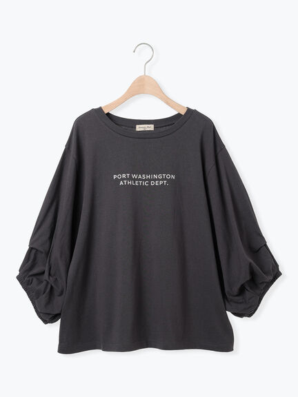 袖タックTシャツ（オフホワイト/チャコールグレー/ピンク/ブルー）｜Samansa Mos2（サマンサ モスモス）通販