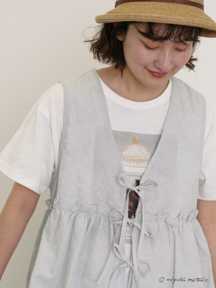 【miyuki matsuo×Samansa Mos2】刺繍ベスト（オフホワイト/グレー/ブラック）｜Samansa Mos2（サマンサ モスモス）通販