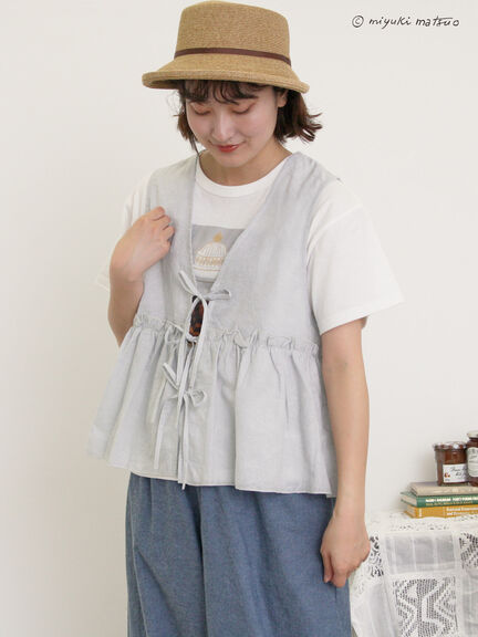 【miyuki matsuo×Samansa Mos2】刺繍ベスト（オフホワイト/グレー/ブラック）｜Samansa Mos2（サマンサ モスモス）通販
