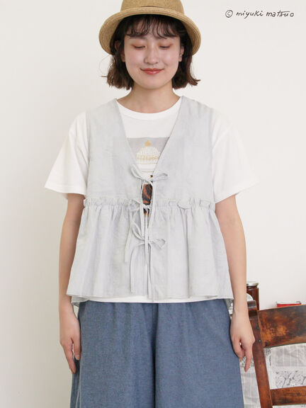 【miyuki matsuo×Samansa Mos2】刺繍ベスト（オフホワイト/グレー/ブラック）｜Samansa Mos2（サマンサ モスモス）通販