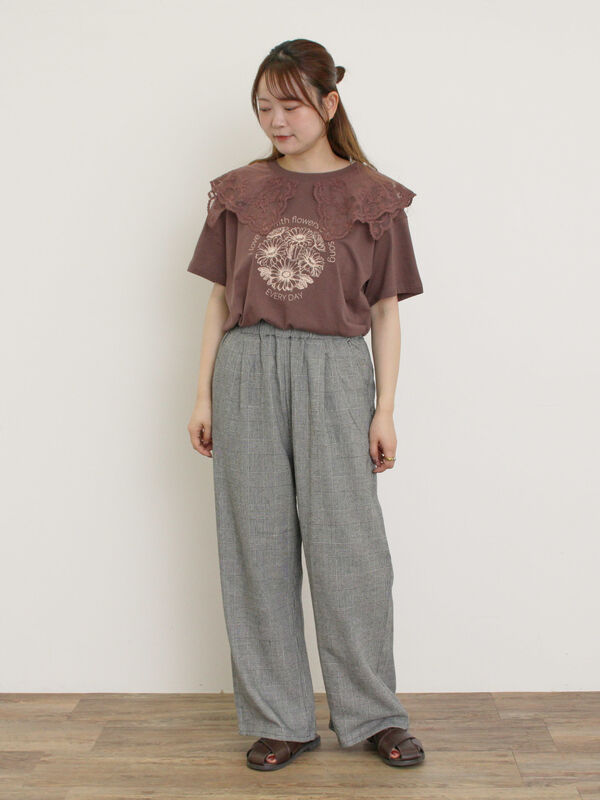 セール】 【M/Lサイズ】レーヨン麻柄アソートストレートパンツ