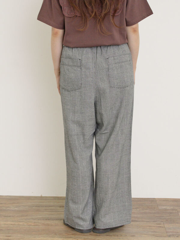 セール】 【M/Lサイズ】レーヨン麻柄アソートストレートパンツ