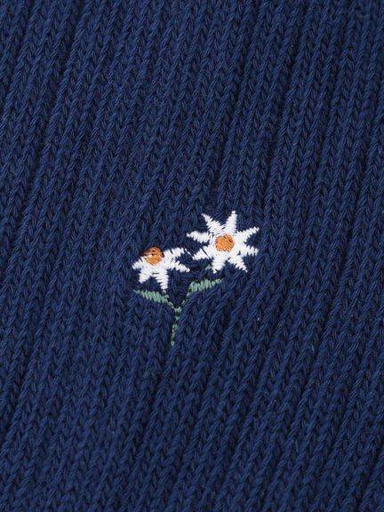 お花ワンポイント刺繍ソックス（ベージュ/ミント/ネイビー）｜Samansa Mos2（サマンサ モスモス）通販