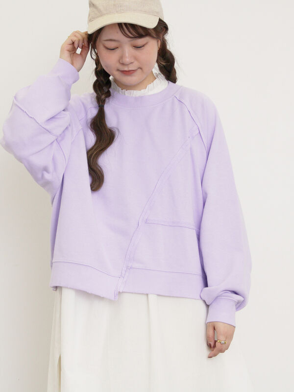 セール】 ミニ裏毛ブロッキングショートスウェット（グレー/ブラック