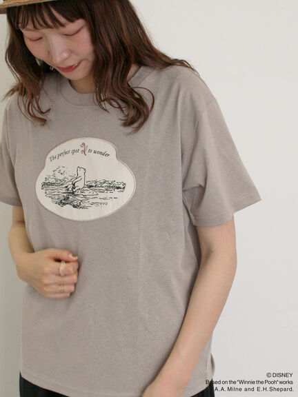 【Disney】くまのプーさん/アップリケTシャツ（オフホワイト/ブラック/ベージュ/イエロー）｜Samansa Mos2（サマンサ モスモス）通販
