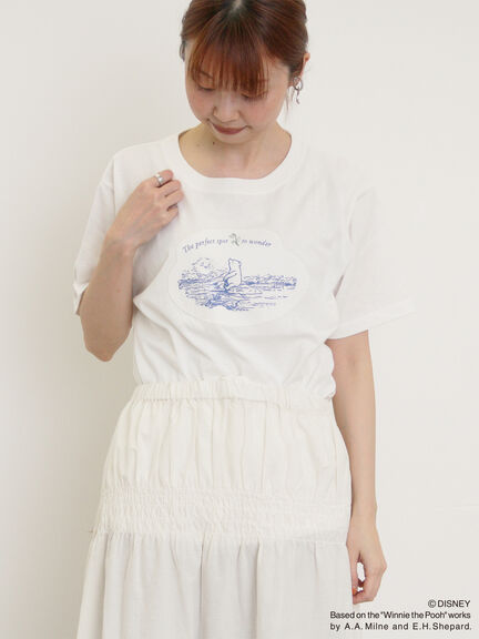 【Disney】くまのプーさん/アップリケTシャツ（オフホワイト/ブラック/ベージュ/イエロー）｜Samansa Mos2（サマンサ モスモス）通販