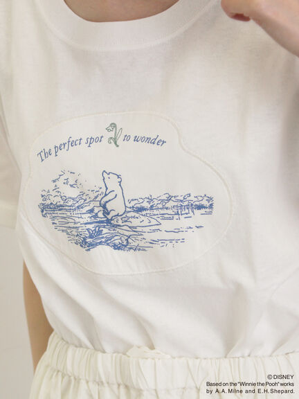 【Disney】くまのプーさん/アップリケTシャツ（オフホワイト/ブラック/ベージュ/イエロー）｜Samansa Mos2（サマンサ モスモス）通販