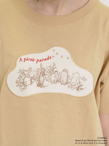 【Disney】くまのプーさん/アップリケTシャツ（オフホワイト/ブラック/ベージュ/イエロー）｜Samansa Mos2（サマンサ モスモス）通販