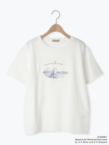 【Disney】くまのプーさん/アップリケTシャツ（オフホワイト/ブラック/ベージュ/イエロー）｜Samansa Mos2（サマンサ モスモス）通販