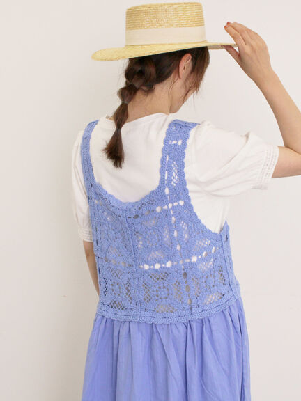 【汗染み防止】袖口レースパフスリーブTシャツ（オフホワイト/チャコールグレー/ブルー/キナリ）｜Samansa Mos2（サマンサ モスモス）通販