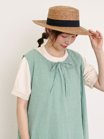 【汗染み防止】袖口レースパフスリーブTシャツ（オフホワイト/チャコールグレー/ブルー/キナリ）｜Samansa Mos2（サマンサ モスモス）通販